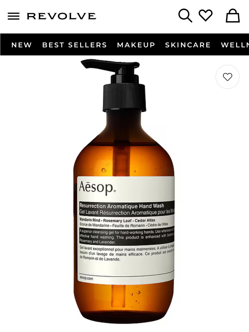 Aesop Resurrection Aromatique Hand Wash — Mandarin Rind, Rosemary Leaf and Cedar